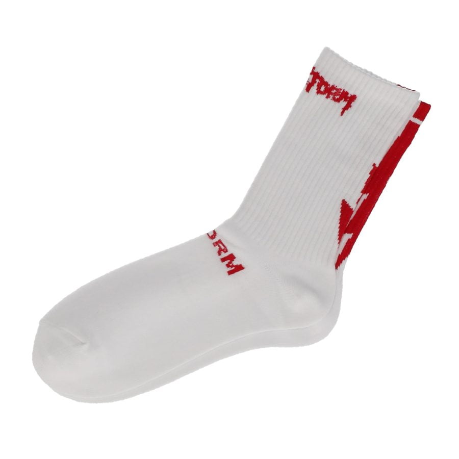 SOCKS WHITE RED